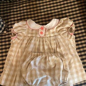 The Beaufort Bonnet Company Tan and Pink Casual Dress